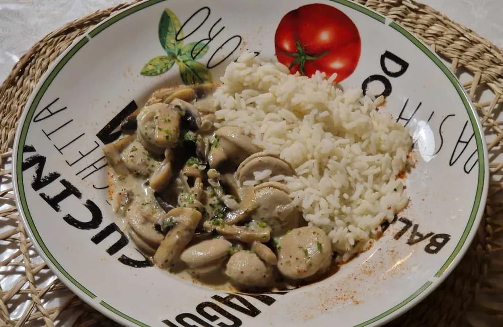 Image Boudins Blancs à la Crème et Champignons
