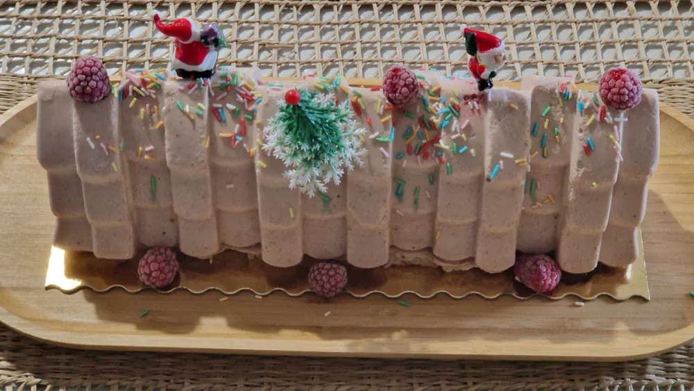 Image Bûche Framboise Chocolat Blanc