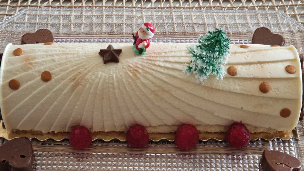 Image Bûche Fromage Blanc Framboises