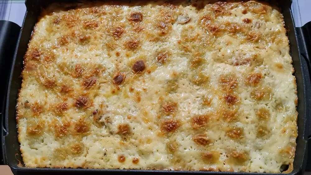 Image Gratin de Ravioles Lardons Champignons