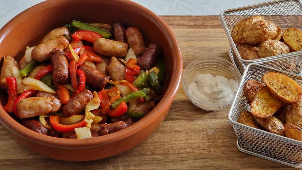 Image Méli Melo de Merguez Saucisses et Poivrons
