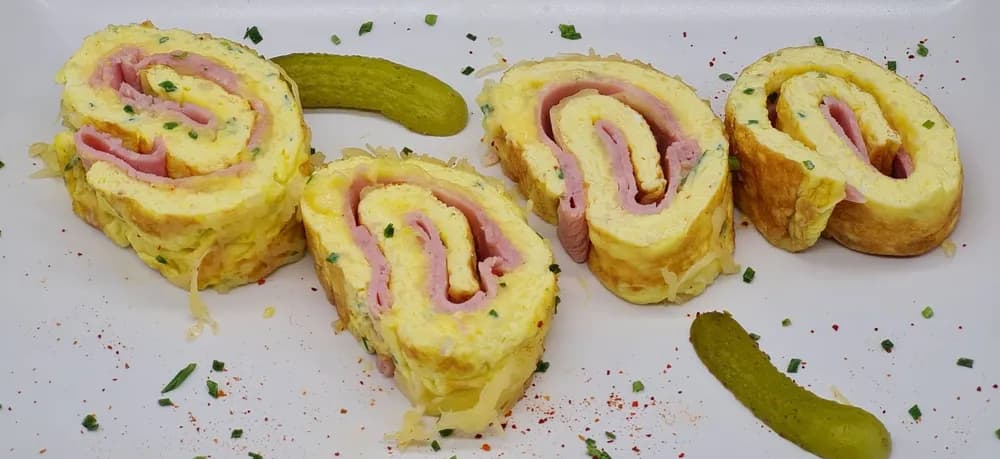 Image Omelette Roulée Jambon Fromage