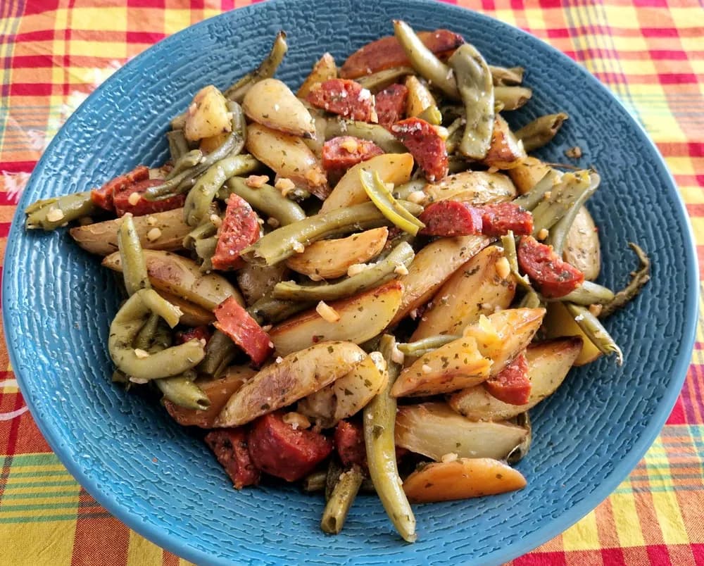 Image Poêlée de Pommes de Terre Chorizo Haricots Verts