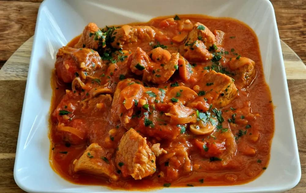 Image Sauté de Porc Tomate Champignons