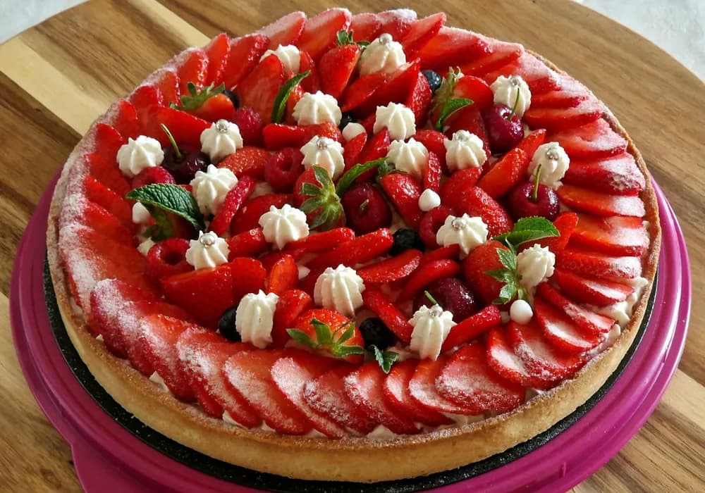 Image Tarte aux Fraises Confiture et Chantilly