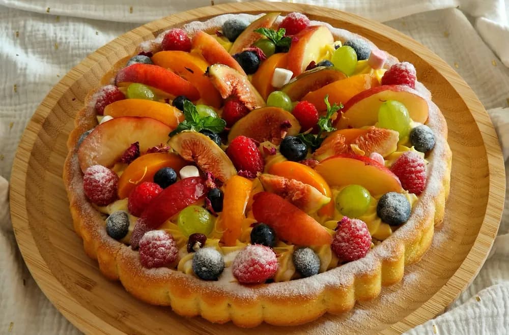 Image Tarte aux Fruits sur Biscuit Madeleine
