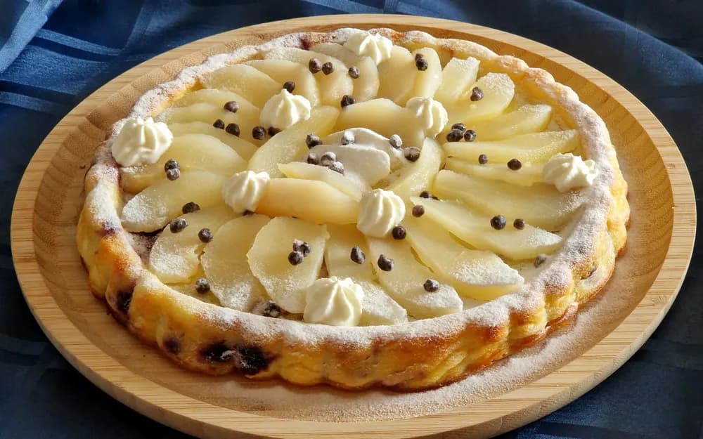 Image Tarte Renversée Myrtilles Poires