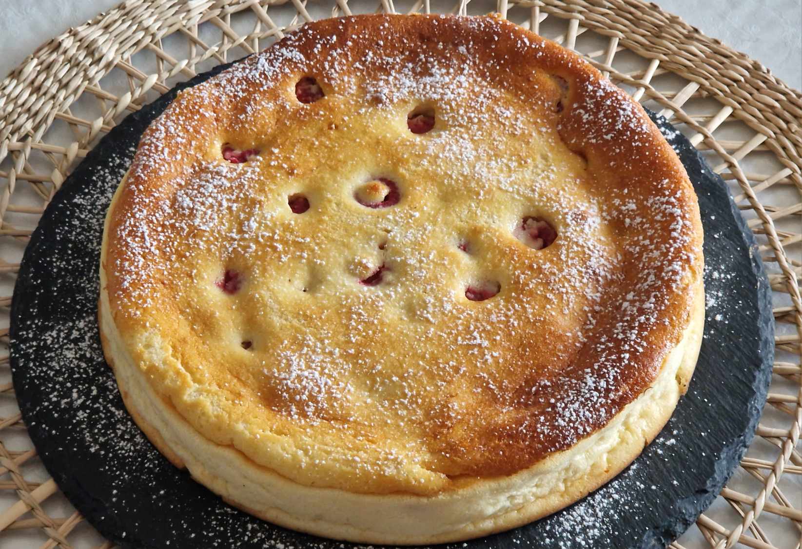 Gateau-Fromage-Blanc-Framboises