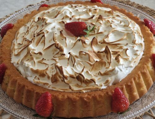 Tarte Fraises Rhubarbe Meringuée